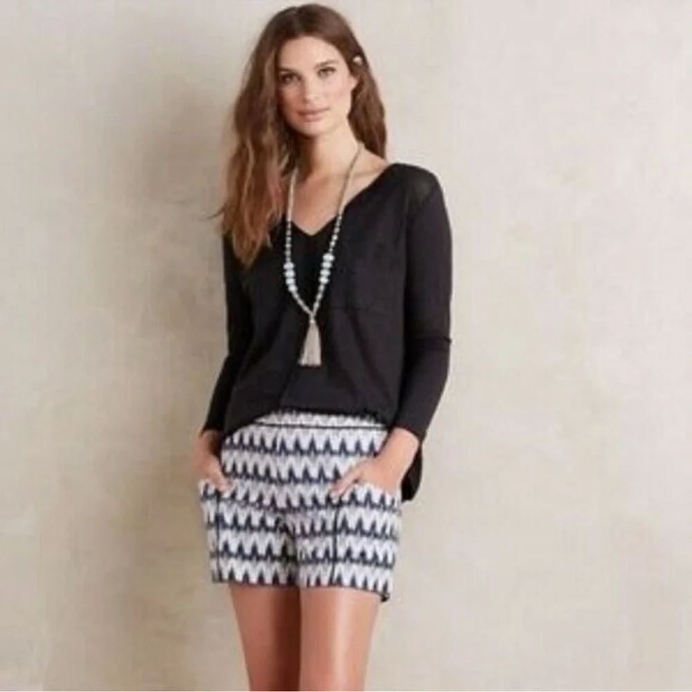 Anthropologie Cartonnier Larimar Ikat Shorts Blue Motif Size 2